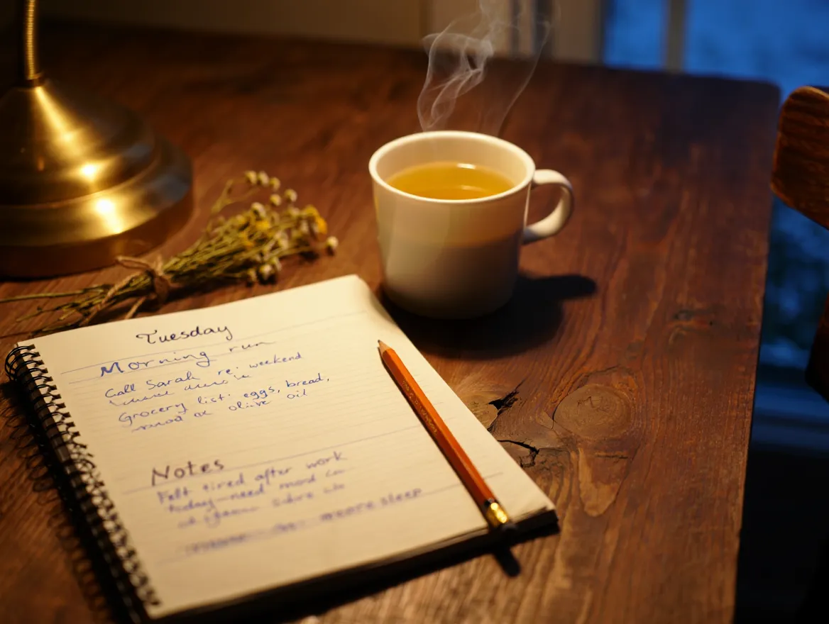 Illustration af aftenrefleksion og planlægning af næste dag